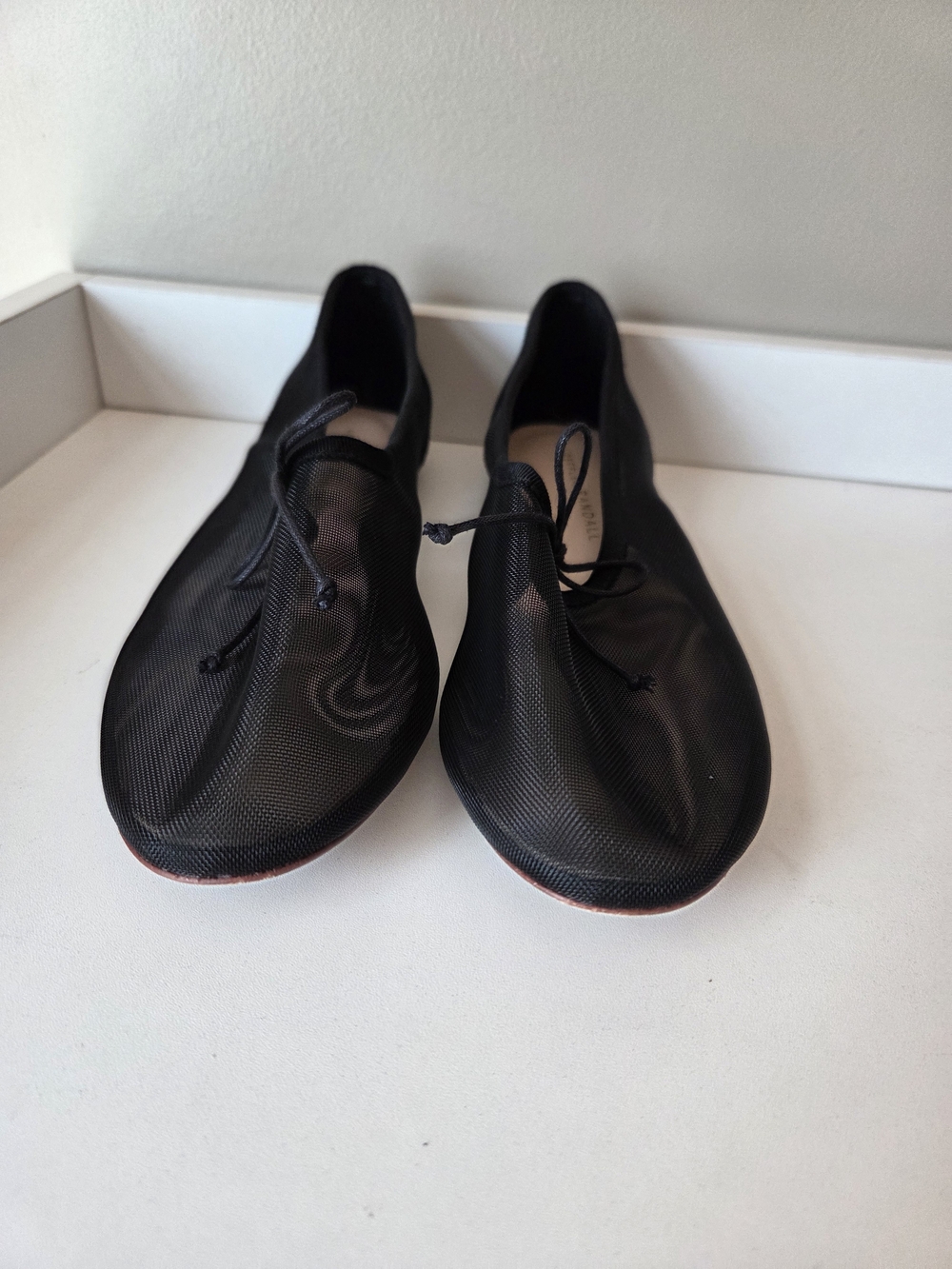 Loeffler Randall Black Sheer Mesh Ballet Flats with Bow - Picture 12 of 12
